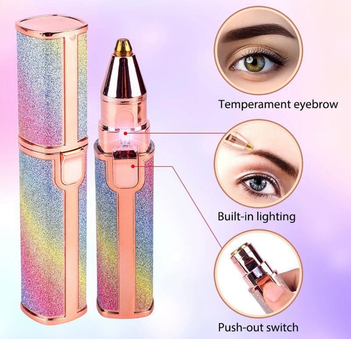 Glitter Eyebrow Trimmer, 2 In 1 Electric Eyebrow Trimmer, Makeup Painless Eyebrow Epilator, Body Shaver Razor, Portable Facial Body Hair Remover Glitter Eyebrow Trimmer, 2 In 1 Electric Eyebrow Trimmer, Makeup Painless Eyebrow Epilator, Body Shaver Razor, Portable Facial Body Hair Remover